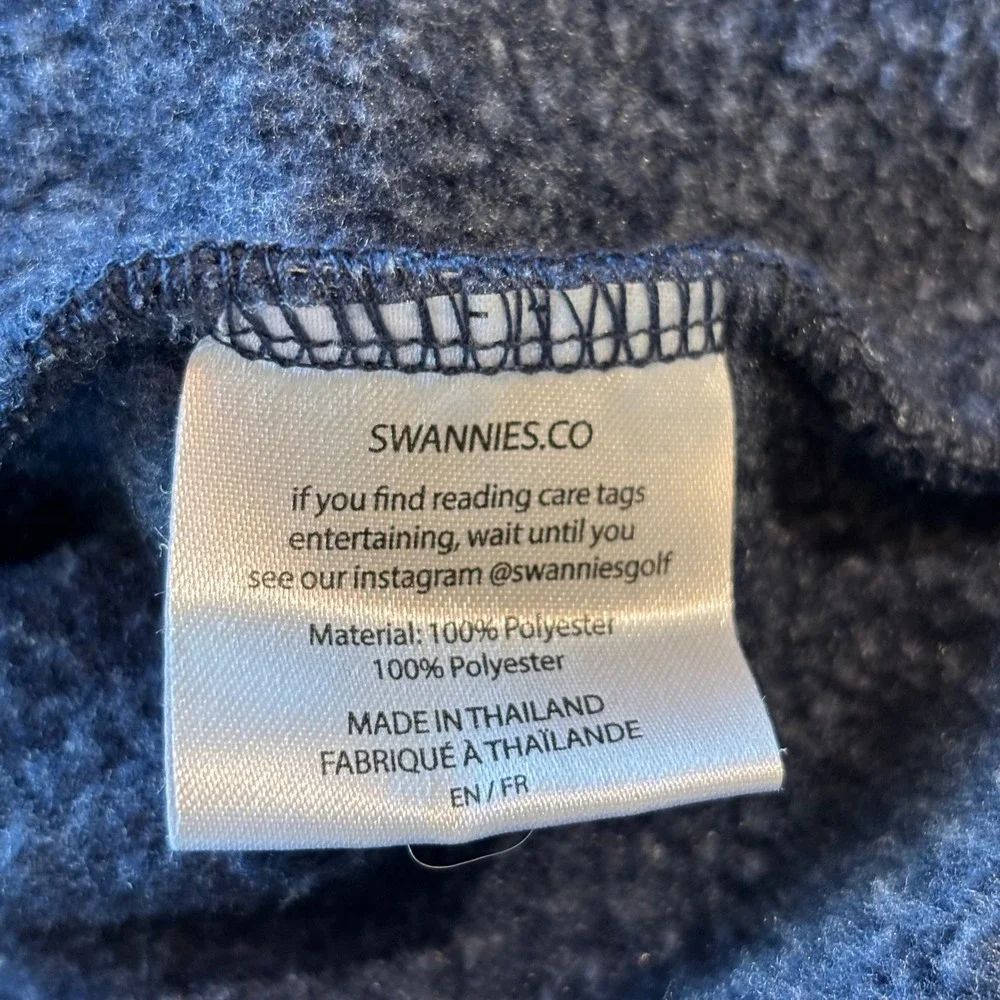Swannies Golf Mens Large Navy Blue Heathered Snap Mock Neck Pullover Sweater